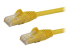 N6PATCH100YL - StarTech.com 100ft CAT6 Ethernet Cable, 10 Gigabit Snagless RJ45 650MHz 100W PoE Patch Cord, CAT 6 10GbE UTP Network Cable w/Strain Relief, Yellow, Fluke Tested/Wiring is UL Certified/TIA - Höger vinkel