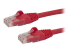 N6PATCH100RD - StarTech.com 100ft CAT6 Ethernet Cable, 10 Gigabit Snagless RJ45 650MHz 100W PoE Patch Cord, CAT 6 10GbE UTP Network Cable w/Strain Relief, Red, Fluke Tested/Wiring is UL Certified/TIA - Höger vinkel