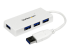 ST4300MINU3W - StarTech.com Bärbar SuperSpeed mini USB 3.0-hubb med 4 portar - Höger vinkel