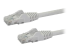 N6PATCH100WH - StarTech.com 100ft CAT6 Ethernet Cable, 10 Gigabit Snagless RJ45 650MHz 100W PoE Patch Cord, CAT 6 10GbE UTP Network Cable w/Strain Relief, White, Fluke Tested/Wiring is UL Certified/TIA - Höger vinkel