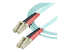 A50FBLCLC1 - StarTech.com 1m (3ft) LC/UPC to LC/UPC OM3 Multimode Fiber Optic Cable, Full Duplex 50/125Âµm Zipcord Fiber Cable, 100G Networks, LOMMF/VCSEL, <0.3dB Low Insertion Loss - Vänster vinkel